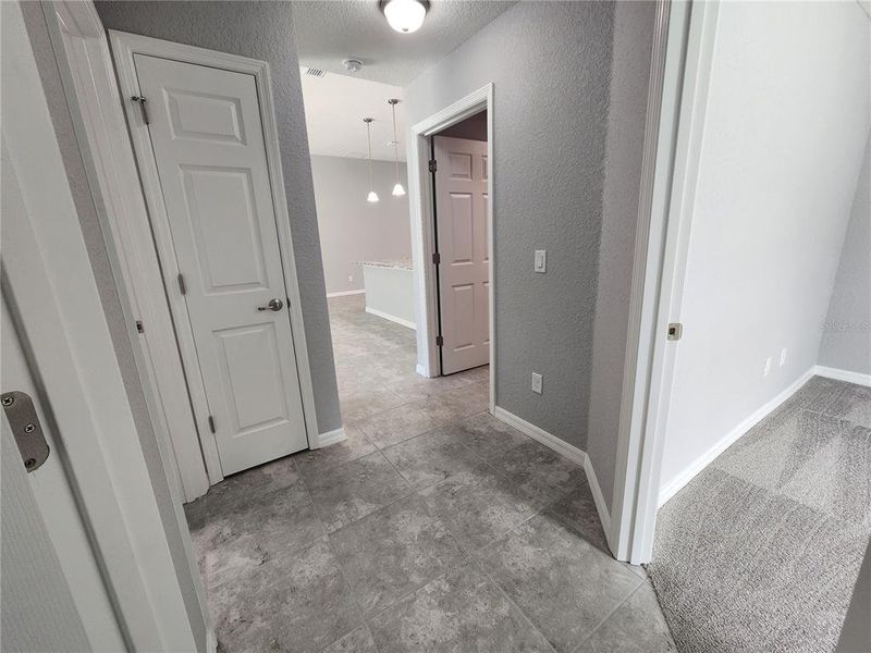 Guest Bedroom hallway with linen closet