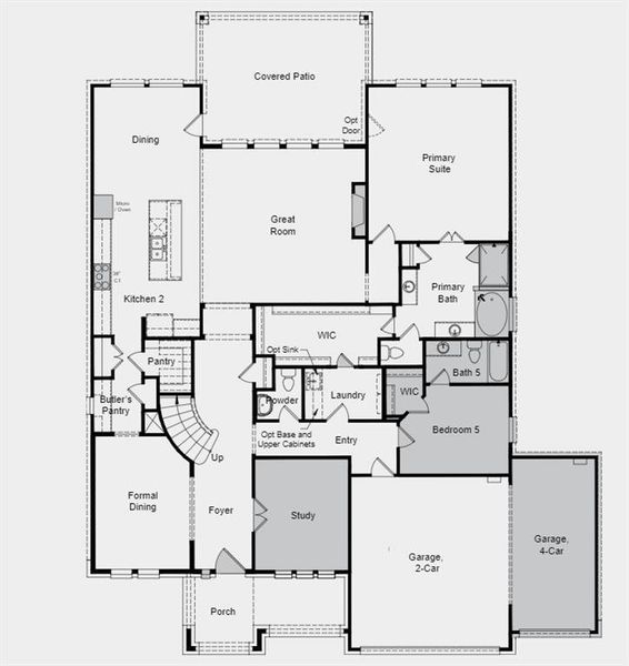 Structural options added include: Gourmet kitchen, drop in tub at primary bathroom, interior door to laundry, study, 42'' entry door, bedroom 5 with bath and 3rd car garage bay.