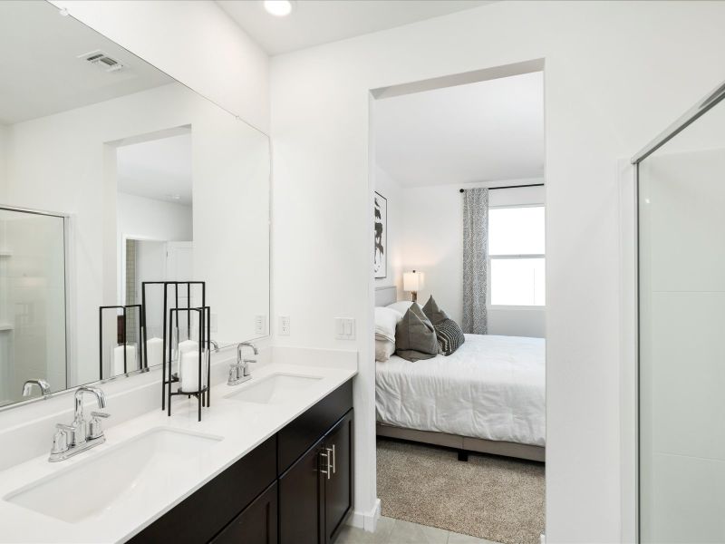 Primary Bathroom in Ezra Floorplan at Bella Vista Trails