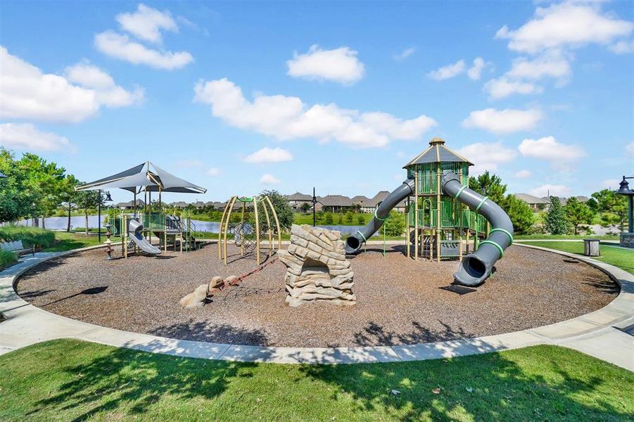 The main playground located at The Shed. Jordan Ranch also has 5 pocket playgrounds within the neighborhood