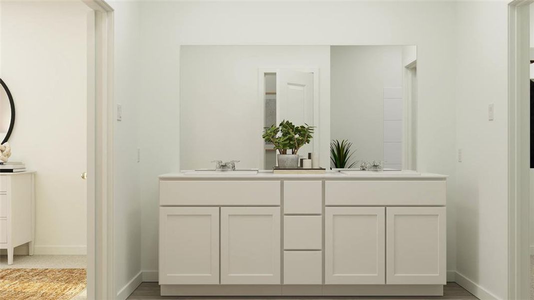 Bathroom featuring vanity