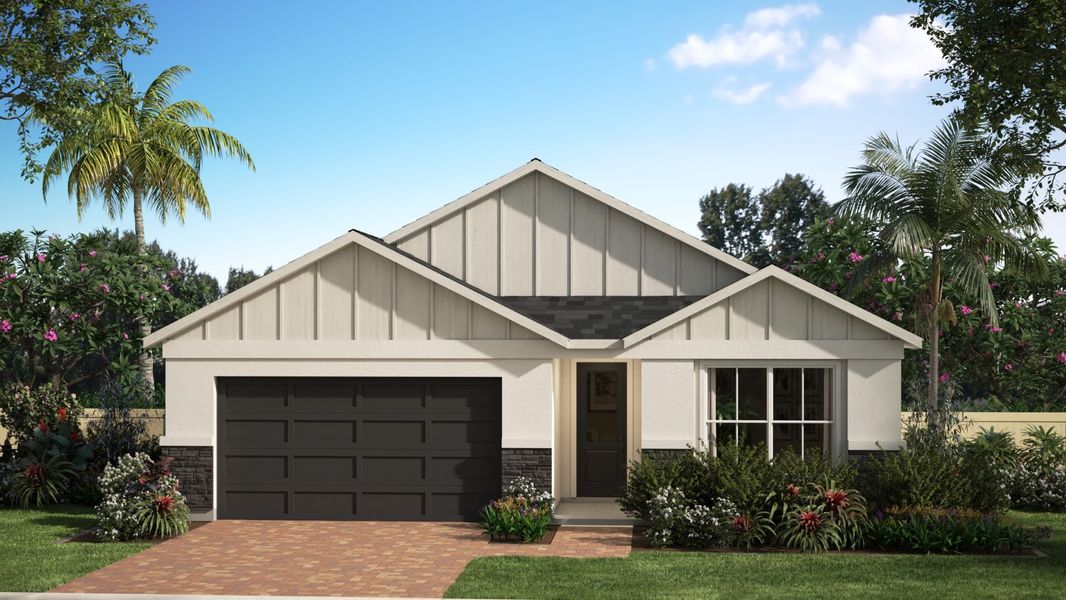 Modern Farmhouse Elevation Cascade Courtyards at Waterstone Palm Bay Florida Landsea Homes