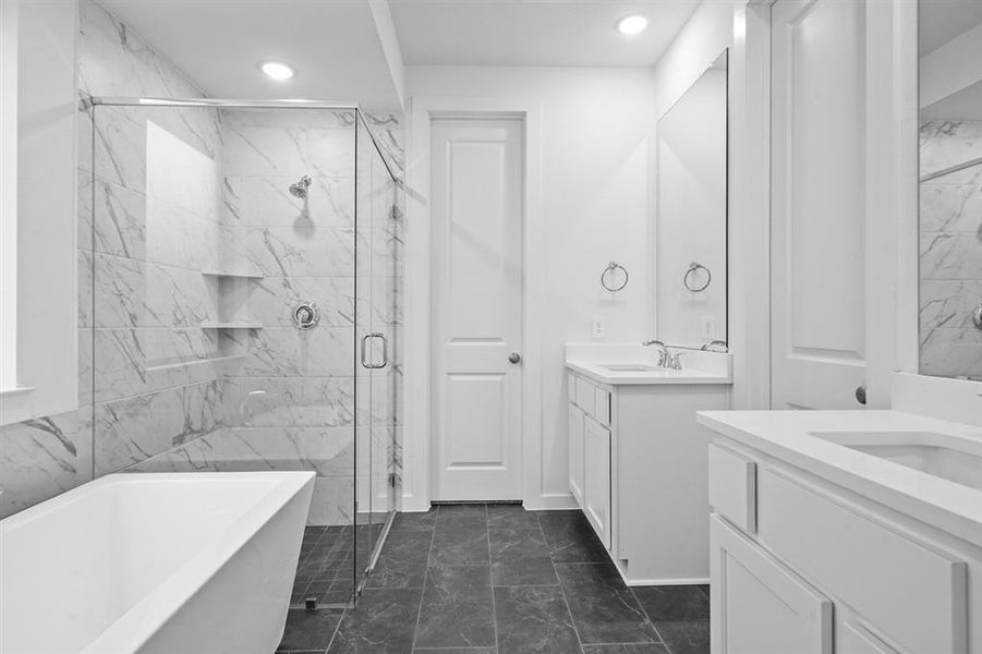 Amazing Tile Flooring & Wall in Primary Bath