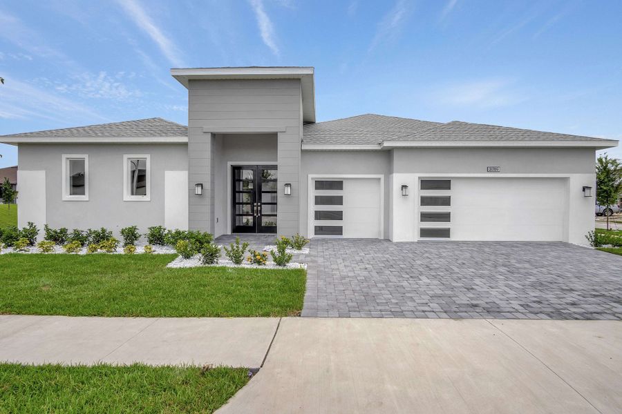 New construction Single-Family house Courtyard 2 (Palm Collection), 9274 Sanders Tree Loop, Wesley Chapel, FL 33545 - photo