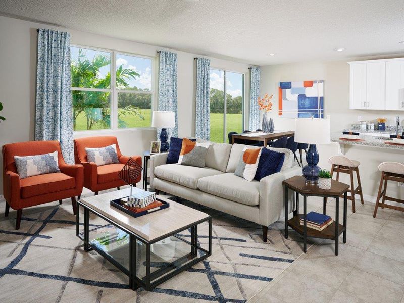 Great Room modeled at Citrus Landing.