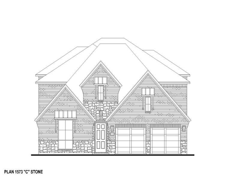 Plan 1573 Elevation C w/ Stone