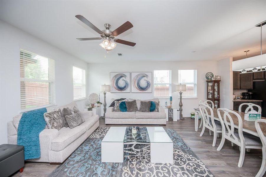 What a great space for lounging and watching television or visiting with friends.  This room is large and can accommodate any number of furniture configurations!