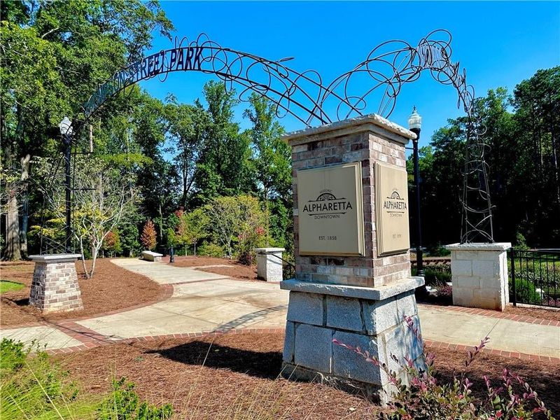 Thompson Street Park connecting you to downtown Alpharetta, Avalon and walking trails