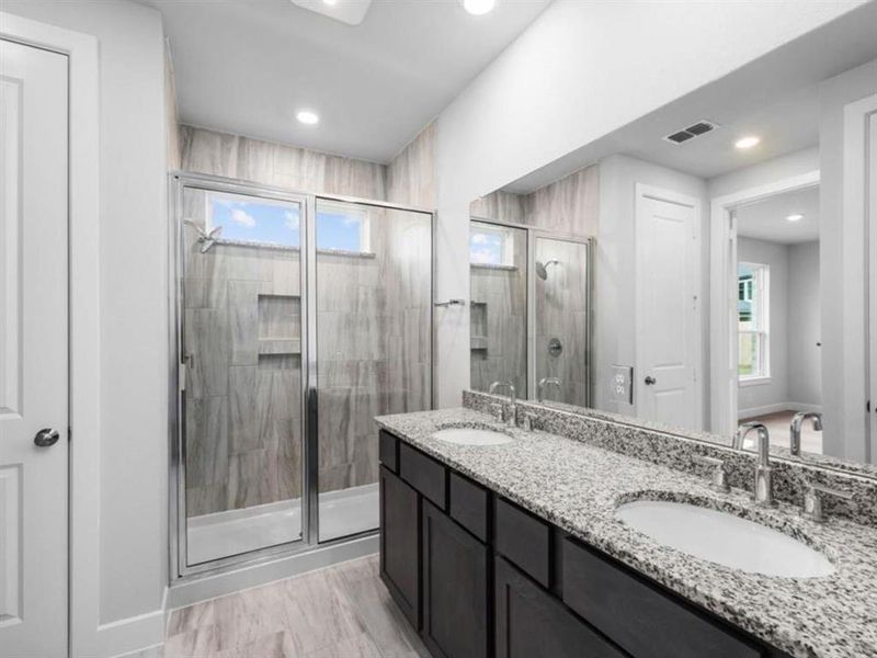 Another angle of the gorgeous primary bathroom.