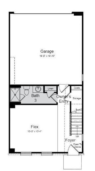 Structural options include: full bath on first floor, modern linear fireplace in gathering room, shower ledge in owner's bath.