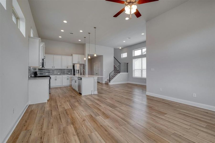 From the family room looking into the kitchen