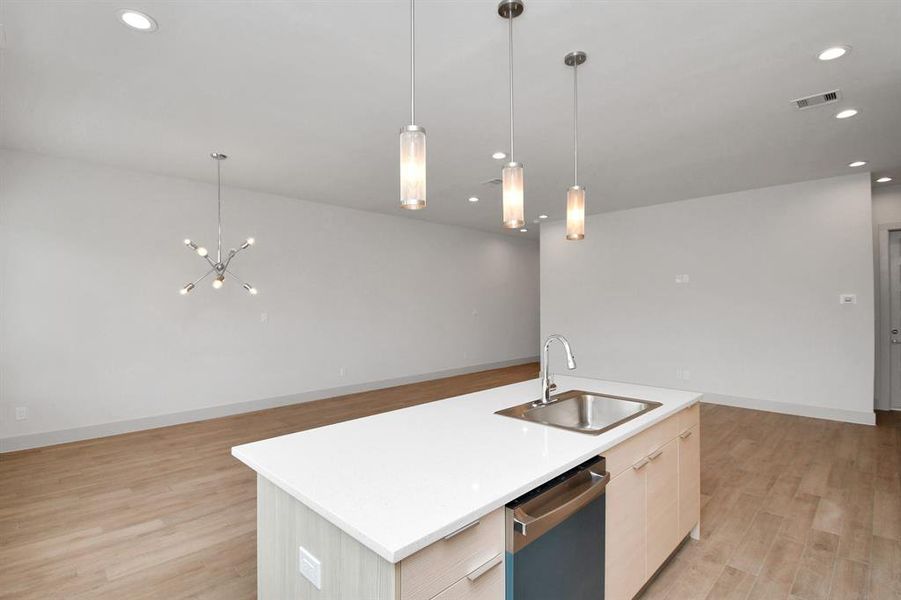 Another view of the kitchen area overlooking the dining area