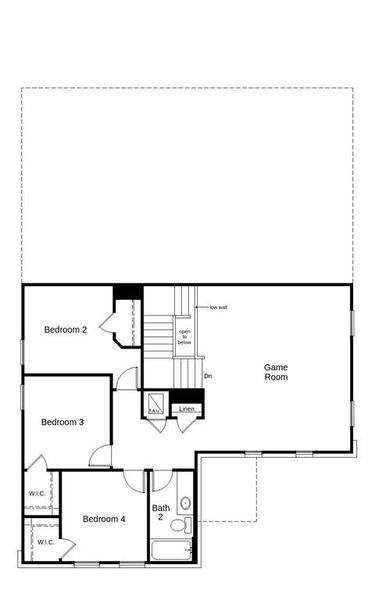 This floor plan features 4 bedrooms, 2 full baths, 1 half bath and over 2,500 square feet of living space.