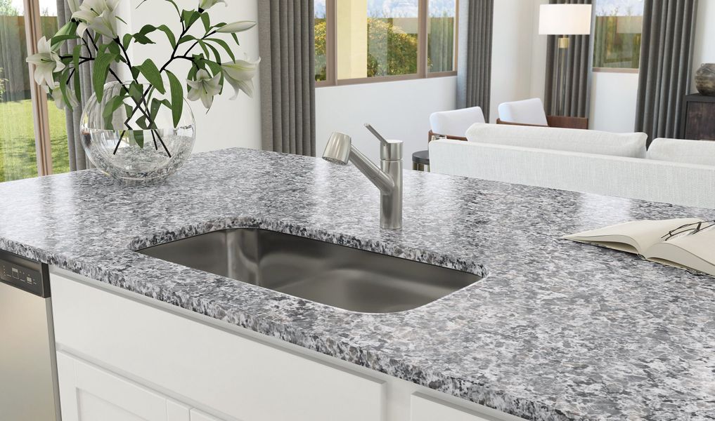 Stainless steel undermount sink with chrome faucet