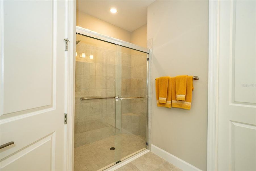 Extra Large Shower with sitting bench