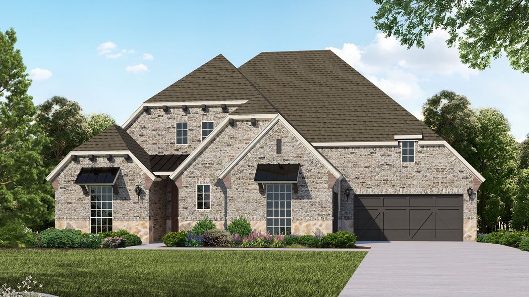 Plan 853 Elevation B with Stone