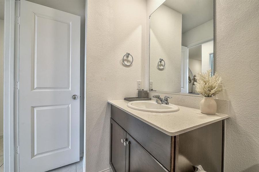 Bathroom featuring vanity