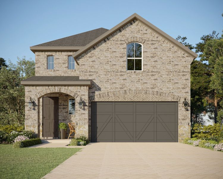 Plan 1474 Elevation A with Stone