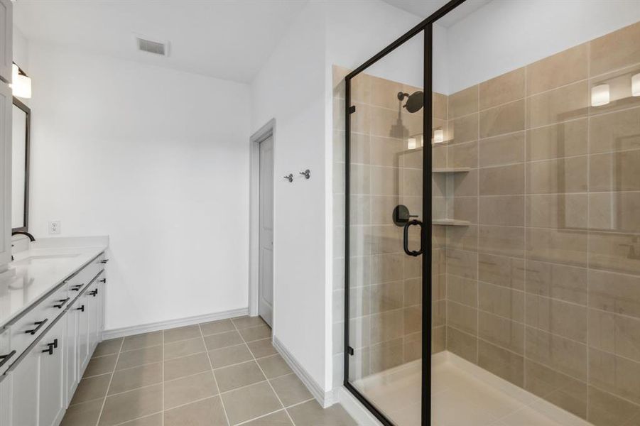 This oversized owner's shower is a dream come true!