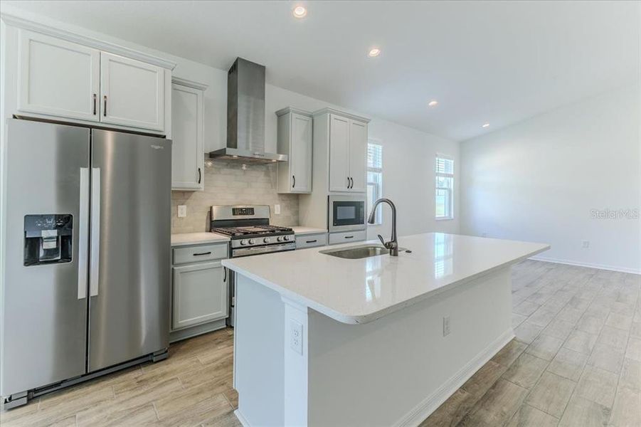 Kitchen with 42" Soft Close Cabinets with Quartz Countertops