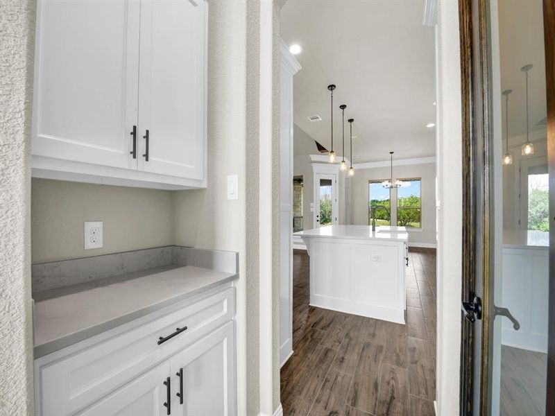 Hall featuring crown molding, dark hardwood / wood-style flooring, and a healthy amount of sunlight