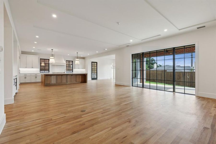 Living room featuring light wood-type flooring