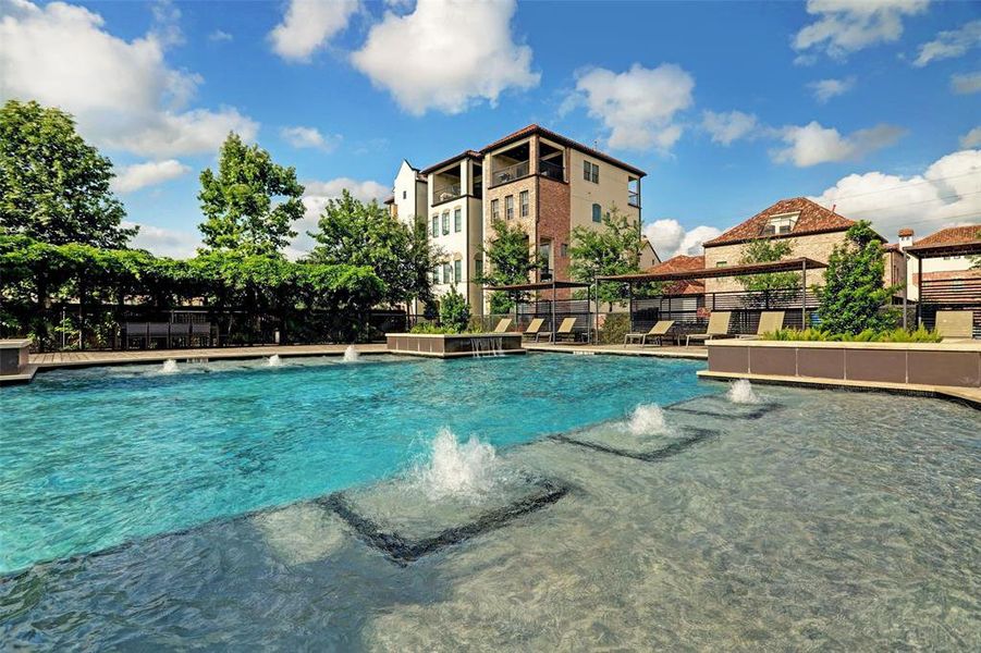 Resort-style pool is 77' long, perfect for swimming laps or just lounging!