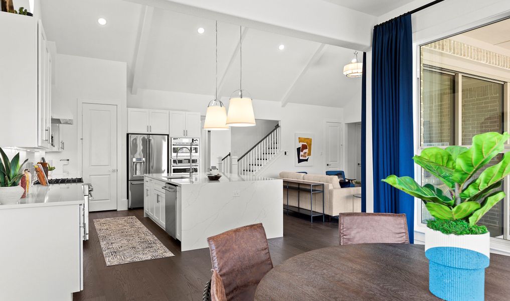 Dining area overlooking kitchen