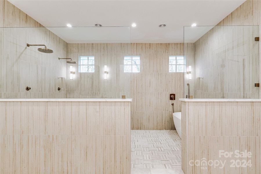 Shower - Tub room in primary bathroom