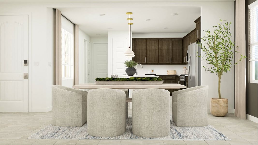 Furnished dining space near the kitchen