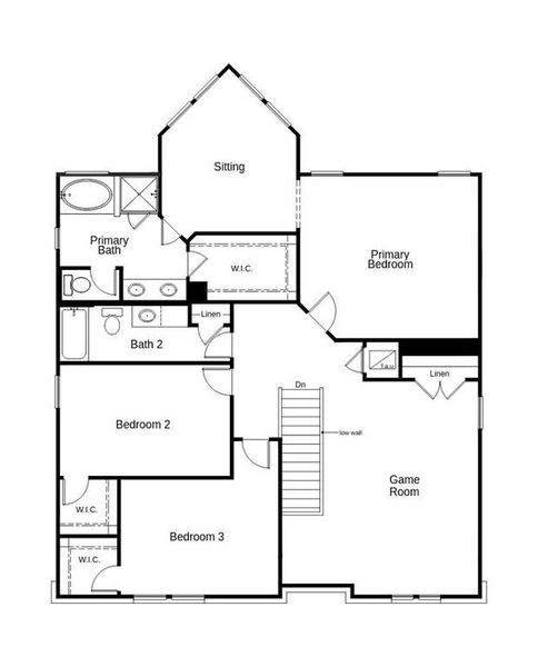 This floor plan features 3 bedrooms, 2 full baths, 1 half bath and over 2,700 square feet of living space.