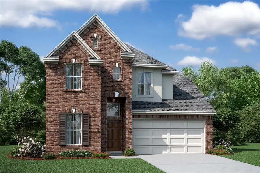 Stunning Elmore home design by K. Hovnanian® Homes with elevation C in beautiful Lexington Heights. (*Artist rendering used for illustration purposes only.)