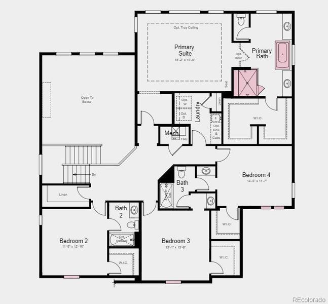 Structural options added include: first floor guest suite with full bath, fireplace, tub and shower in primary bath, unfinished basement.