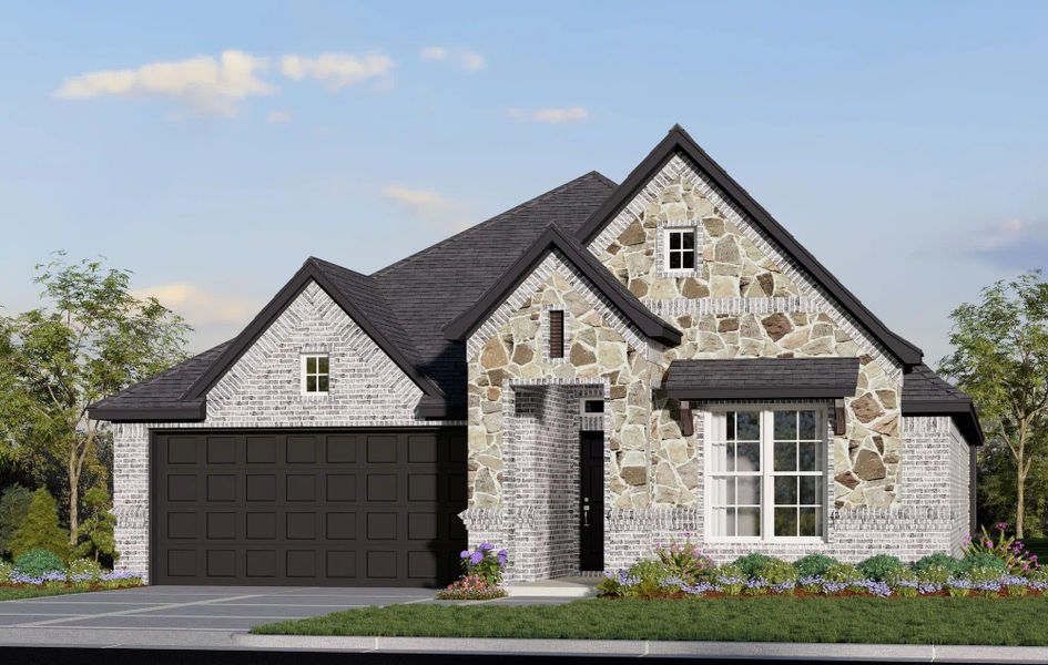 Elevation D with Stone | Concept 1912 at Chisholm Hills in Cleburne, TX by Landsea Homes