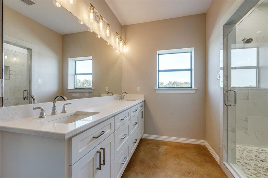 Dual sinks and shower