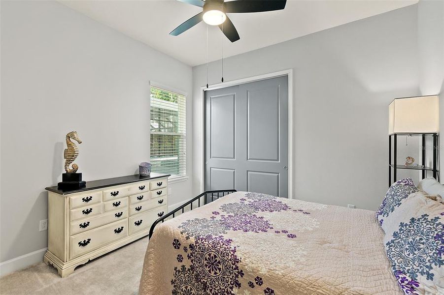 4th Bedroom w/Built-in Closet & Ceiling Fan