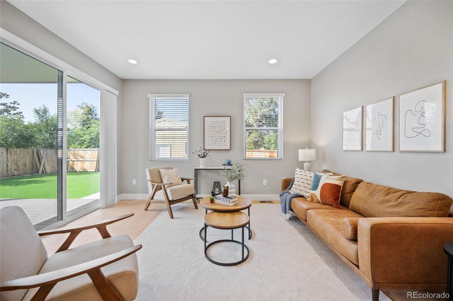 Sliding Door Leads to Covered Patio- Great for Indoor/Outdoor Living.