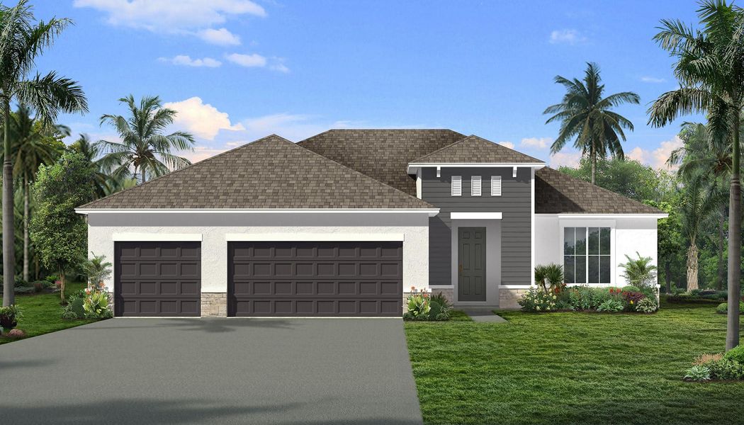 French Country II Elevation for Florida at Bulow Creek Preserve in Ormond Beach, Florida by Landsea Homes