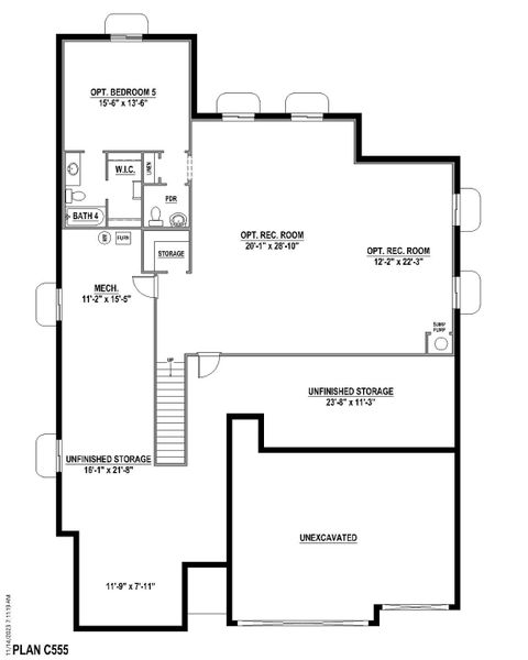 Plan C555 Base Bed