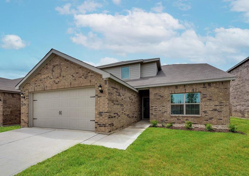 The Cypress boasts a covered front entryway and great curb appeal.