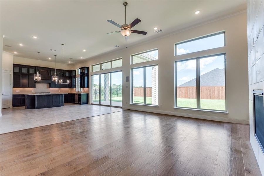 Large living area, breakfast area, and open kitchen. Beautiful water views outside those windows!!!