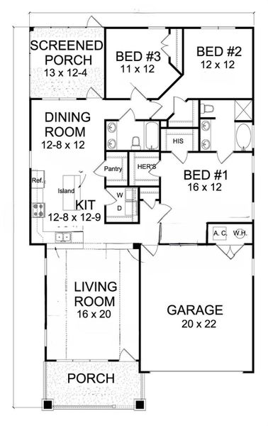 This is a Sample of a Floorplan for Jefferson- This Layout and Room Dimensions are Subject to Change per Builders' Discretion - this is for Visual Purposes Only.