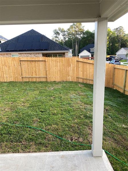 Fully fenced back yard.