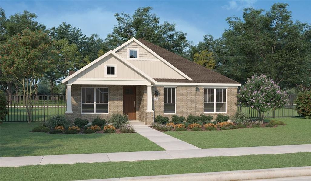 Craftsman-style house featuring a front yard