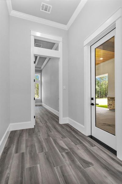 Bedroom #4 and #5 are steps away from the Outdoor Living Space, which can easily be accessed through the paneless glass door.