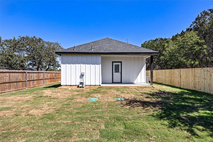 Big back yard and covered back patio