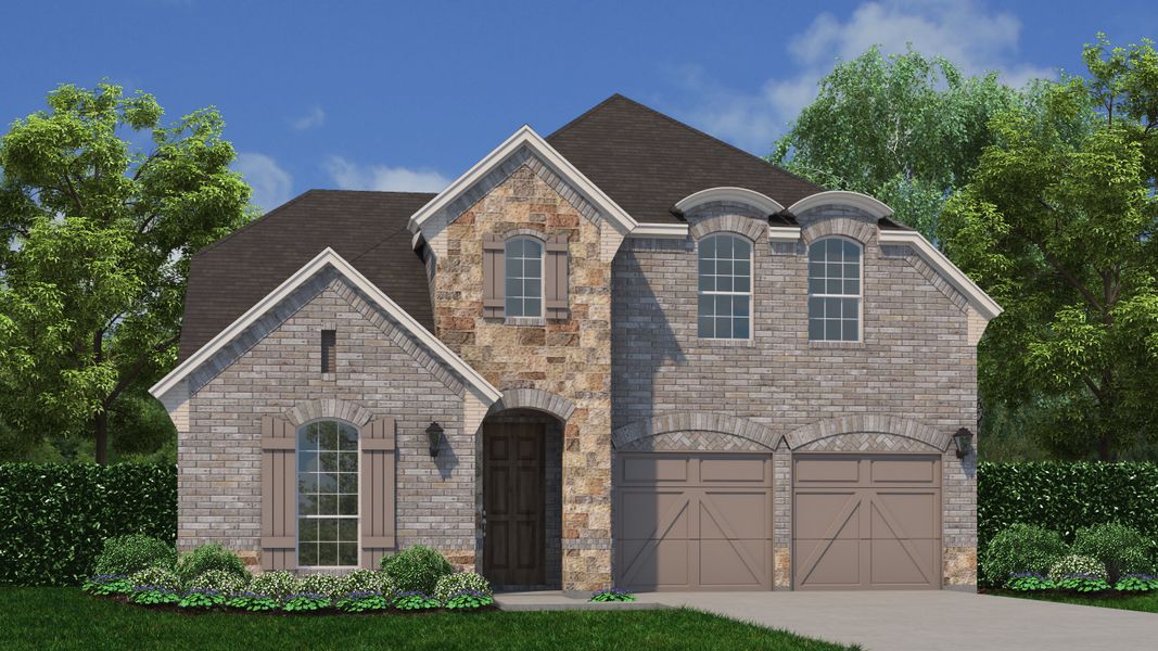 Plan 1155 Elevation D with Stone