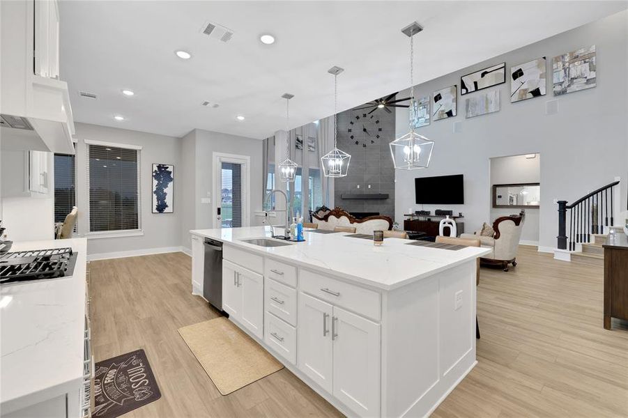 Kitchen Overlooks the Living Area