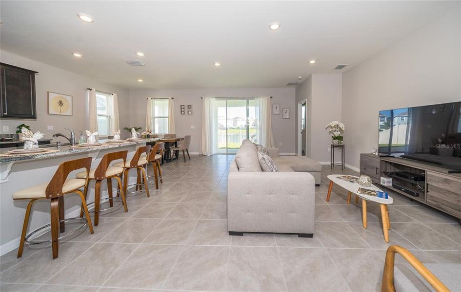 Great Room Kitchen and Dining Area