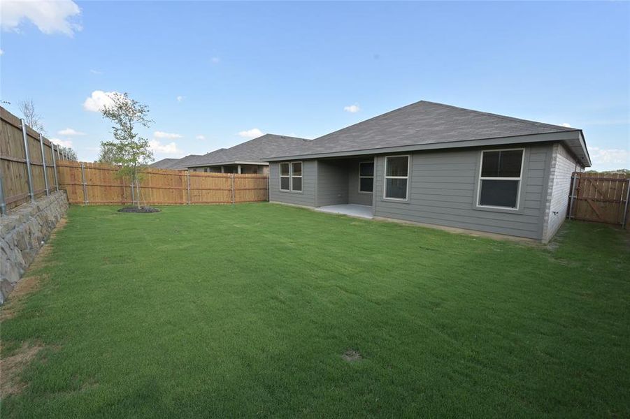 Large 6 foot privacy fenced backyard